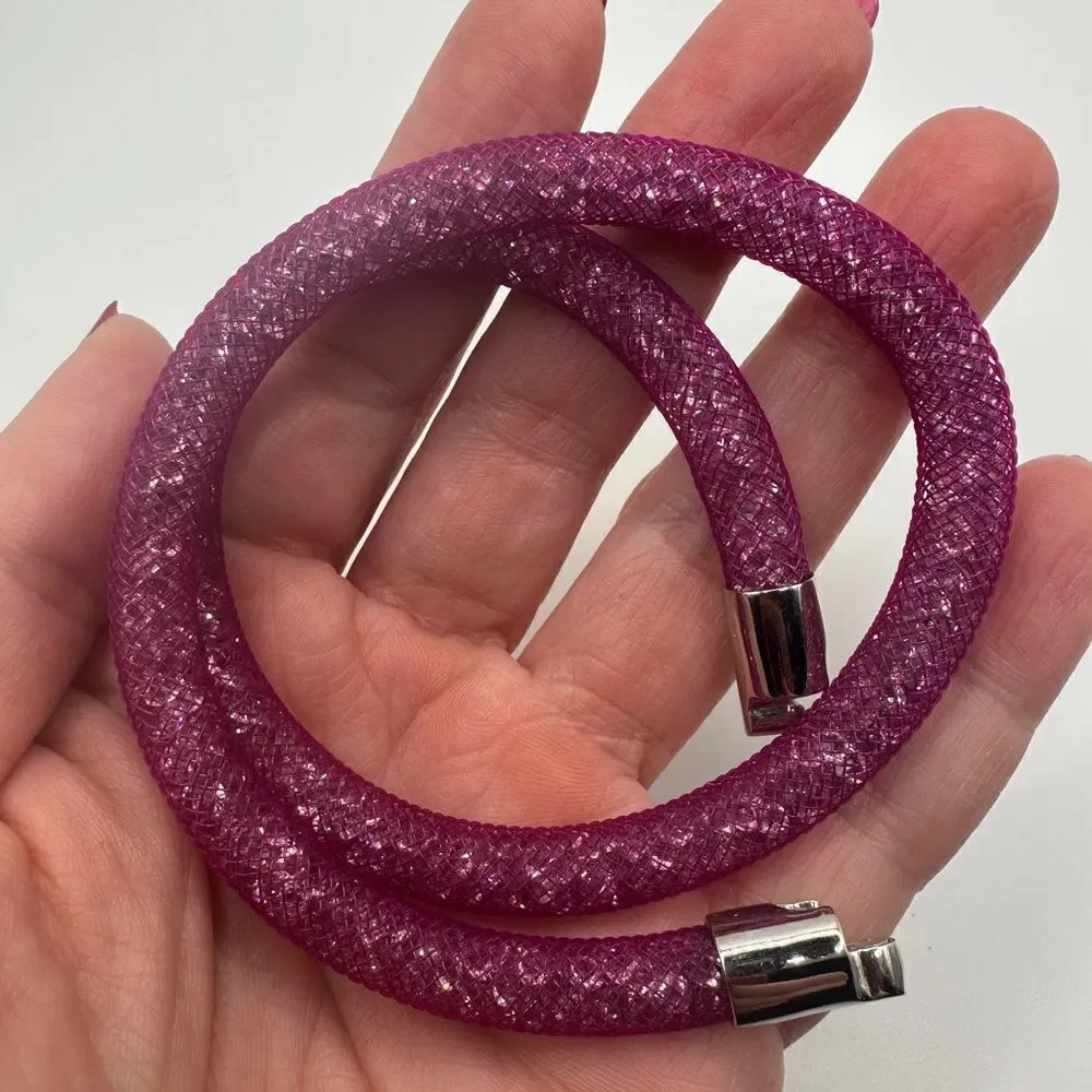 Swarovski Stardust purple‎ mesh choker necklace! With original box, never worn!